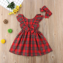 Load image into Gallery viewer, Christmas Baby Girls Dress Toddler Kids Xmas Party Wedding Princess Bow Red Checked Tutu Dresses 1-6T Children Outfit Clothes O2640 - VINLUVBRIDAL