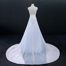 Load image into Gallery viewer, Sleeveless Chiffon Beach Wedding Dresses Bridal Long Train White/Ivory Lace Plus Size Bridal Gowns Dresses WF2620