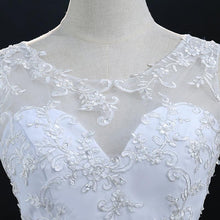 Load image into Gallery viewer, Sleeveless Chiffon Beach Wedding Dresses Bridal Long Train White/Ivory Lace Plus Size Bridal Gowns Dresses WF2620