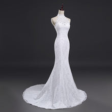 Load image into Gallery viewer, Lace Mermaid Wedding Dresses Bridal Sleeveless Elegant Luxury White Lace Plus Size Customized WF2623