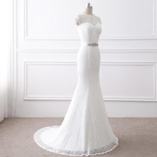 Load image into Gallery viewer, Simiple Princess Wedding Dresses Mariage Vintage White Lace Gowns Mermaid Plus Size Customized WF2627
