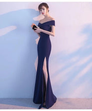 Load image into Gallery viewer, Off Shoulder Burgundy Evening Dress Wedding Party Prom Gown W558 - VINLUVBRIDAL