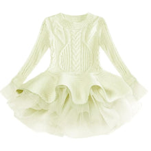 Load image into Gallery viewer, Girls Christmas Dress Thick Warm Sweater Wedding Party Baby Knitted Cotton Chiffon Winter Dress For Kids Girls O2623 - VINLUVBRIDAL
