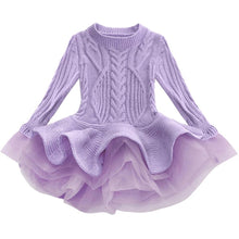 Load image into Gallery viewer, Girls Christmas Dress Thick Warm Sweater Wedding Party Baby Knitted Cotton Chiffon Winter Dress For Kids Girls O2623 - VINLUVBRIDAL