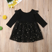 Load image into Gallery viewer, Christmas Kids Baby Dresses Long Sleeve Knee Length O Neck Dress Party Sequins Wedding Bridesmaid Kids D0394
