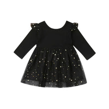 Load image into Gallery viewer, Christmas Kids Baby Dresses Long Sleeve Knee Length O Neck Dress Party Sequins Wedding Bridesmaid Kids D0394