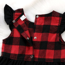 Load image into Gallery viewer, Christmas Outfit for Kids Newborn Toddler Cotton Plaid Sleeveless Mini Dress Kids Summer Party Wedding Xmas Dresses Sundress D0389