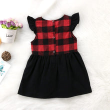 Load image into Gallery viewer, Christmas Outfit for Kids Newborn Toddler Cotton Plaid Sleeveless Mini Dress Kids Summer Party Wedding Xmas Dresses Sundress D0389