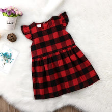 Load image into Gallery viewer, Christmas Outfit for Kids Newborn Toddler Cotton Plaid Sleeveless Mini Dress Kids Summer Party Wedding Xmas Dresses Sundress D0389