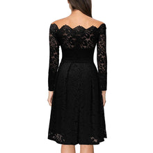 Load image into Gallery viewer, Woman Dresses 2019 Slash Neck Wedding Party Wear Casual A-line Dresses Sexy Red Black White Lace Dress Plus Size N0515 - VINLUVBRIDAL