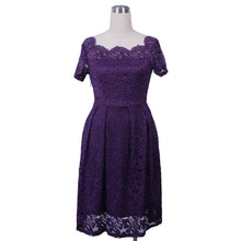 Load image into Gallery viewer, Woman Dresses 2019 Slash Neck Wedding Party Wear Casual A-line Dresses Sexy Red Black White Lace Dress Plus Size N0515 - VINLUVBRIDAL