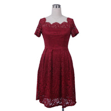 Load image into Gallery viewer, Woman Dresses 2019 Slash Neck Wedding Party Wear Casual A-line Dresses Sexy Red Black White Lace Dress Plus Size N0515 - VINLUVBRIDAL