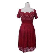 Load image into Gallery viewer, Woman Dresses 2019 Slash Neck Wedding Party Wear Casual A-line Dresses Sexy Red Black White Lace Dress Plus Size N0515 - VINLUVBRIDAL
