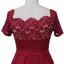 Load image into Gallery viewer, Woman Dresses 2019 Slash Neck Wedding Party Wear Casual A-line Dresses Sexy Red Black White Lace Dress Plus Size N0515 - VINLUVBRIDAL