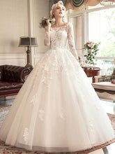 Load image into Gallery viewer, Princess Ball Gown Wedding Dresses Bridal White Lace For Bride Vestidos De Novia Vintage Tulle WF2610
