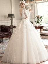 Load image into Gallery viewer, Princess Ball Gown Wedding Dresses Bridal White Lace For Bride Vestidos De Novia Vintage Tulle WF2610