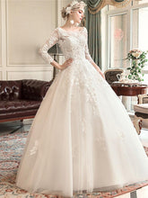 Load image into Gallery viewer, Princess Ball Gown Wedding Dresses Bridal White Lace For Bride Vestidos De Novia Vintage Tulle WF2610