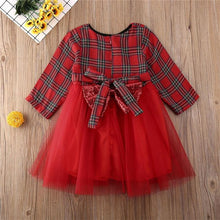 Load image into Gallery viewer, Christmas Dresses Girls Toddler Baby Kid Girls Long Sleeve Tutu Bow Party Wedding Birthday Dress Girl Xmas Costumes N3057
