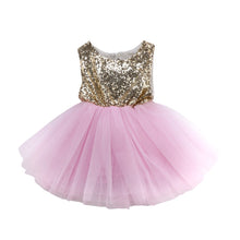 Load image into Gallery viewer, Party Wedding Christmas Kid Girl Dresses Princess Sequins Sleeveless Dress Formal High Waist Gown Lace Tutu D0398