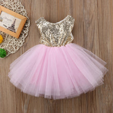 Load image into Gallery viewer, Party Wedding Christmas Kid Girl Dresses Princess Sequins Sleeveless Dress Formal High Waist Gown Lace Tutu D0398