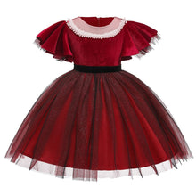 Load image into Gallery viewer, Christmas Outfit for Kids Short Sleeve Princess Pageant Gown Party Wedding Tutu Dress Xmas Vestidos D0390