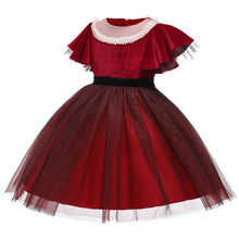 Load image into Gallery viewer, Christmas Outfit for Kids Short Sleeve Princess Pageant Gown Party Wedding Tutu Dress Xmas Vestidos D0390