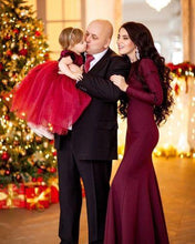 Load image into Gallery viewer, Toddler Kids Baby Girls Christmas Dress Red Ankle Length O Neck Dress XMas Party Wedding Bridesmaid D0392