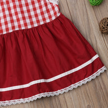 Load image into Gallery viewer, Toddler Christmas Outfit Baby Girl Princess Dress Kids Lace Sleeveless Checkered Plaid Dress Tutu Party Wedding Dress D0388