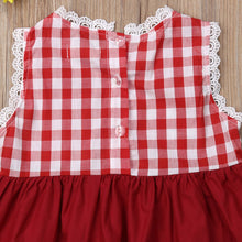Load image into Gallery viewer, Toddler Christmas Outfit Baby Girl Princess Dress Kids Lace Sleeveless Checkered Plaid Dress Tutu Party Wedding Dress D0388