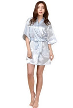 Load image into Gallery viewer, Women Silk Satin Short Night Robe Pajamas Solid Kimono Robes Fashion Bath Robe Sexy Pyjamas Bathrobe Peignoir Femme Wedding N0411 - VINLUVBRIDAL