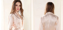Load image into Gallery viewer, Women Silk Satin Short Night Robe Pajamas Solid Kimono Robes Fashion Bath Robe Sexy Pyjamas Bathrobe Peignoir Femme Wedding N0411 - VINLUVBRIDAL