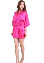 Load image into Gallery viewer, Women Silk Satin Short Night Robe Pajamas Solid Kimono Robes Fashion Bath Robe Sexy Pyjamas Bathrobe Peignoir Femme Wedding N0411 - VINLUVBRIDAL