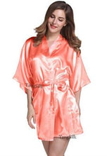 Load image into Gallery viewer, 2019 New Satin Bridesmaid Robes, White Faux Silk Wedding Bridal Sisters Dressing Gown / Kimono Bathrobes N0416 - VINLUVBRIDAL