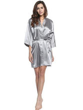 Load image into Gallery viewer, 2019 New Satin Bridesmaid Robes, White Faux Silk Wedding Bridal Sisters Dressing Gown / Kimono Bathrobes N0416 - VINLUVBRIDAL