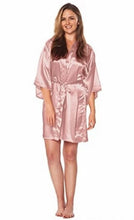 Load image into Gallery viewer, Women Silk Satin Short Night Robe Pajamas Solid Kimono Robes Fashion Bath Robe Sexy Pyjamas Bathrobe Peignoir Femme Wedding N0411 - VINLUVBRIDAL
