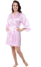 Load image into Gallery viewer, Women Silk Satin Short Night Robe Pajamas Solid Kimono Robes Fashion Bath Robe Sexy Pyjamas Bathrobe Peignoir Femme Wedding N0411 - VINLUVBRIDAL
