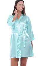 Load image into Gallery viewer, Women Silk Satin Short Night Robe Pajamas Solid Kimono Robes Fashion Bath Robe Sexy Pyjamas Bathrobe Peignoir Femme Wedding N0411 - VINLUVBRIDAL