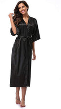 Load image into Gallery viewer, Women Silk Satin Long Wedding Bride Bridesmaid Robe Pajamas Kimono Robe Feminino Bath Robe Bathrobe N0412 - VINLUVBRIDAL