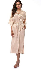 Load image into Gallery viewer, Women Silk Satin Long Wedding Bride Bridesmaid Robe Pajamas Kimono Robe Feminino Bath Robe Bathrobe N0412 - VINLUVBRIDAL