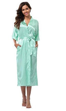 Load image into Gallery viewer, Women Silk Satin Long Wedding Bride Bridesmaid Robe Pajamas Kimono Robe Feminino Bath Robe Bathrobe N0412 - VINLUVBRIDAL