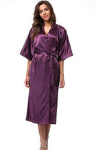 Load image into Gallery viewer, Women Silk Satin Long Wedding Bride Bridesmaid Robe Pajamas Kimono Robe Feminino Bath Robe Bathrobe N0412 - VINLUVBRIDAL
