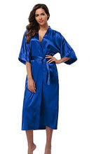 Load image into Gallery viewer, Women Silk Satin Long Wedding Bride Bridesmaid Robe Pajamas Kimono Robe Feminino Bath Robe Bathrobe N0412 - VINLUVBRIDAL