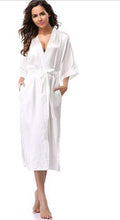 Load image into Gallery viewer, Women Silk Satin Long Wedding Bride Bridesmaid Robe Pajamas Kimono Robe Feminino Bath Robe Bathrobe N0412 - VINLUVBRIDAL