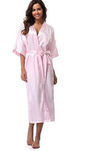 Load image into Gallery viewer, Women Silk Satin Long Wedding Bride Bridesmaid Robe Pajamas Kimono Robe Feminino Bath Robe Bathrobe N0412 - VINLUVBRIDAL