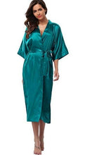 Load image into Gallery viewer, Women Silk Satin Long Wedding Bride Bridesmaid Robe Pajamas Kimono Robe Feminino Bath Robe Bathrobe N0412 - VINLUVBRIDAL