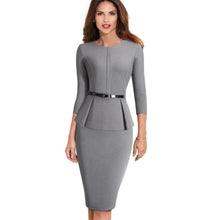 Load image into Gallery viewer, Vintage Elegant Wear to Work with Belt Peplum Bodycon Office Dress NF1473 - VINLUVBRIDAL
