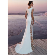 Load image into Gallery viewer, Women Mermaid Wedding Dresses Bridal Ivory Beaded Lace Appliques Fabulous Stretch Chiffon Neckline See-through WN2620