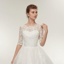 Load image into Gallery viewer, Princess Ball Gown Wedding Dresses Bridal 1/2 Sleeves Lace Luxury Customized Plus Size WF2612