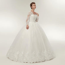 Load image into Gallery viewer, Long Sleeve Wedding Dresses Ball Gown Customized Plus Size Bridal Robe De Mariage Dress Vintage Lace Up WF2603