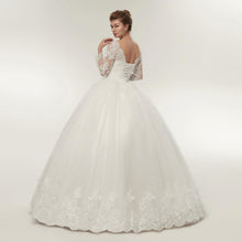 Load image into Gallery viewer, Long Sleeve Wedding Dresses Ball Gown Customized Plus Size Bridal Robe De Mariage Dress Vintage Lace Up WF2603